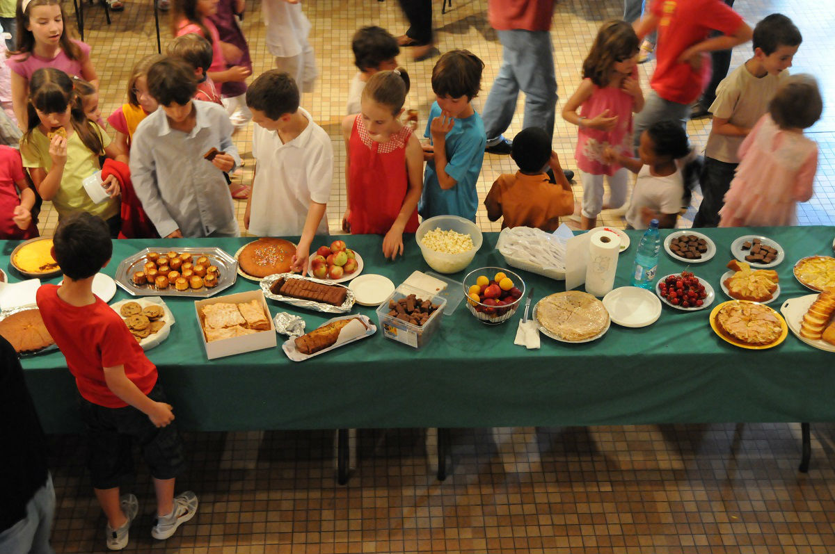 buffet après spectacle en eanglais donné par les enfants
